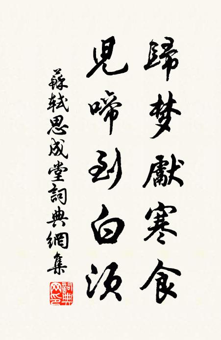 苏轼归梦先寒食，儿啼到白须书法作品欣赏