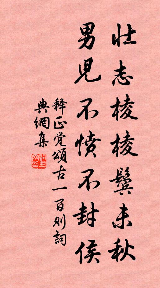 释正觉壮志棱棱鬓未秋，男儿不愤不封侯书法作品欣赏