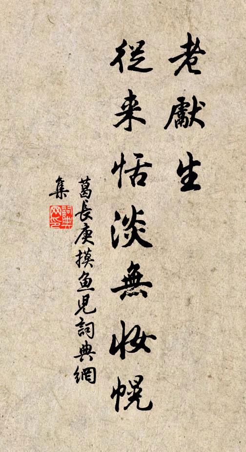 葛长庚老先生、从来恬淡无妆幌书法作品欣赏