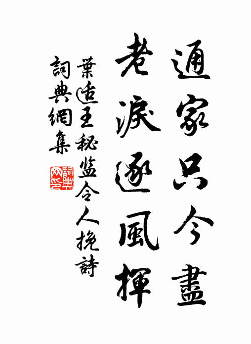 叶适通家只今尽，老泪逐风挥书法作品欣赏
