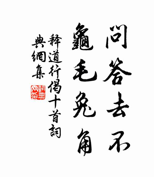 释道行问答去不，龟毛兔角书法作品欣赏