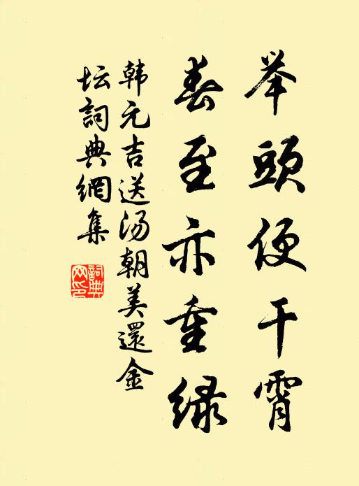 韩元吉举头便干霄，春至亦重绿书法作品欣赏