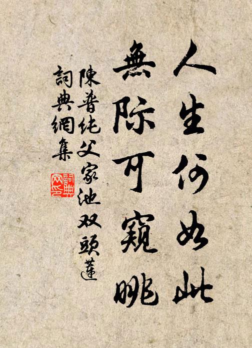 陈普人生何如此,无际可窥眺书法作品欣赏