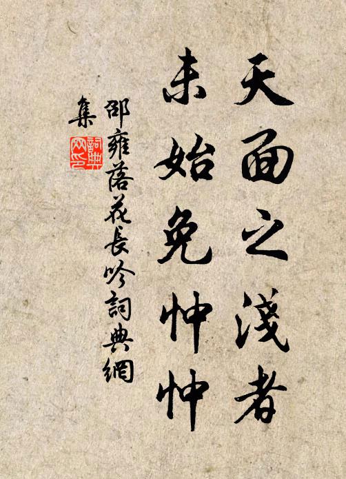 邵雍天面之浅者,未始免忡忡书法作品欣赏