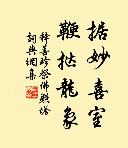 释善珍据妙喜室，鞭挞龙象书法作品欣赏