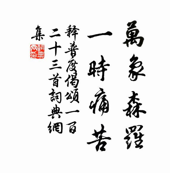释普度万象森罗，一时痛苦书法作品欣赏