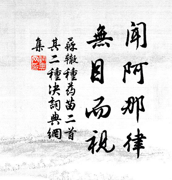 苏辙闻阿那律，无目而视书法作品欣赏