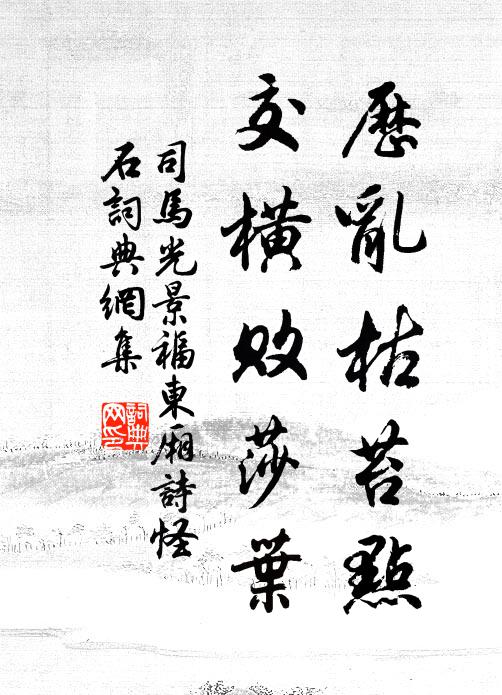 司马光历乱枯苔点，交横败莎叶书法作品欣赏