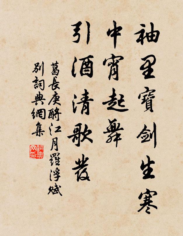 葛长庚袖里宝剑生寒，中宵起舞，引酒清歌发书法作品欣赏