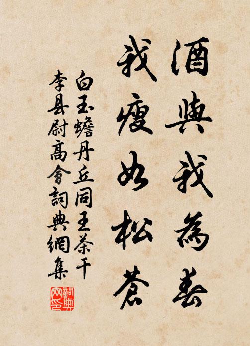 白玉蟾酒与我为春,我瘦如松苍书法作品欣赏