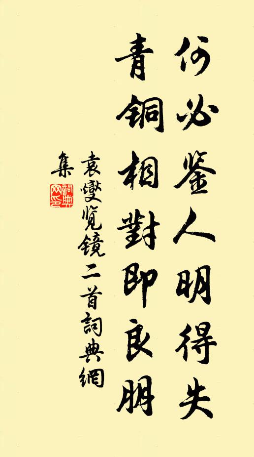 袁燮何必鉴人明得失，青铜相对即良朋书法作品欣赏