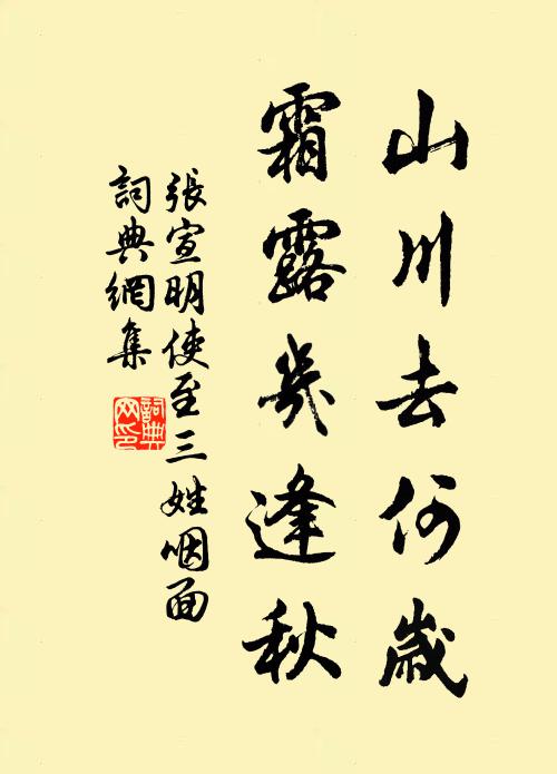 张宣明山川去何岁，霜露几逢秋书法作品欣赏