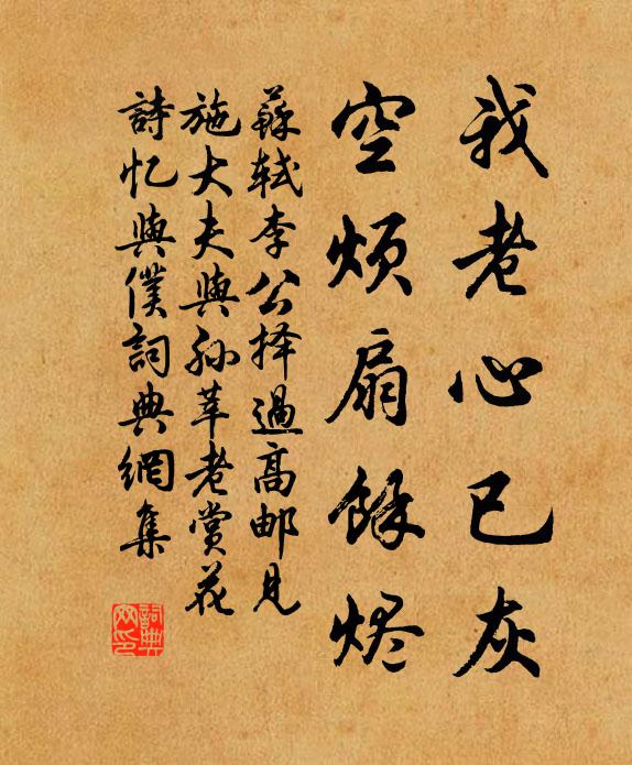 苏轼我老心已灰,空烦扇余烬书法作品欣赏