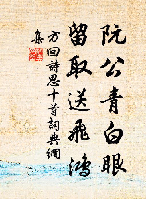 方回阮公青白眼，留取送飞鸿书法作品欣赏