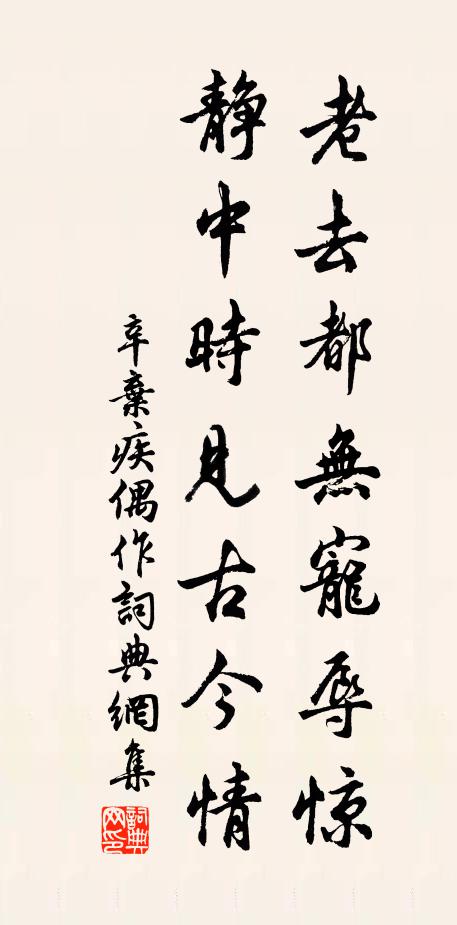 辛弃疾老去都无宠辱惊，静中时见古今情书法作品欣赏