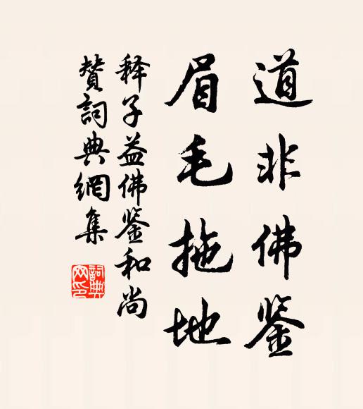 释子益道非佛鉴，眉毛拖地书法作品欣赏