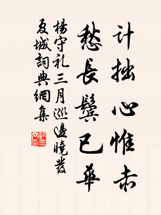 杨守礼计拙心惟赤，愁长鬓已华书法作品欣赏