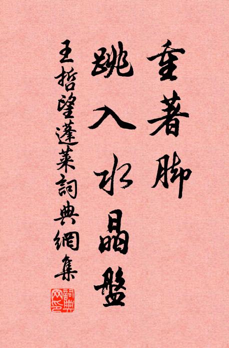 王哲重著脚，跳入水晶盘书法作品欣赏