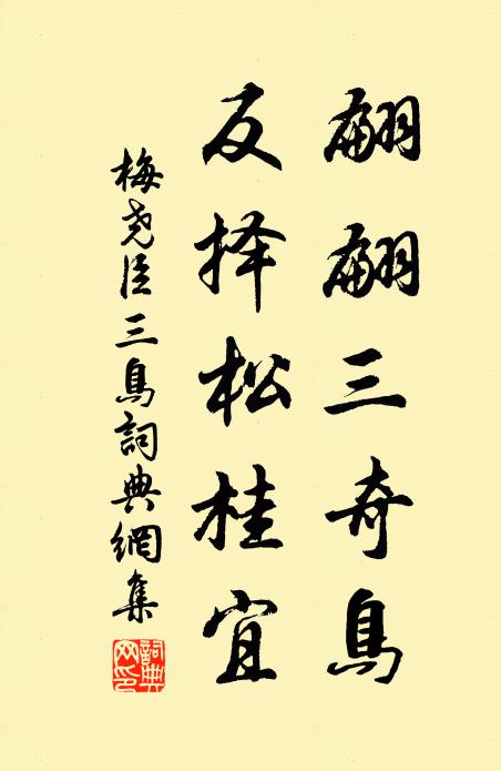 梅尧臣翩翩三奇鸟，反择松桂宜书法作品欣赏