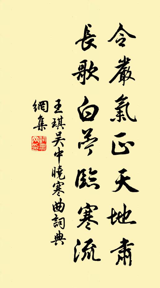 王琪令严气正天地肃，长歌白苧临寒流书法作品欣赏