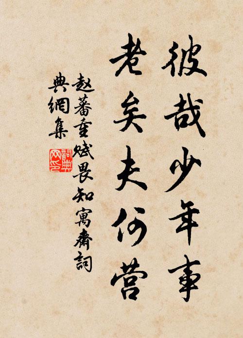 赵蕃彼哉少年事,老矣夫何营书法作品欣赏