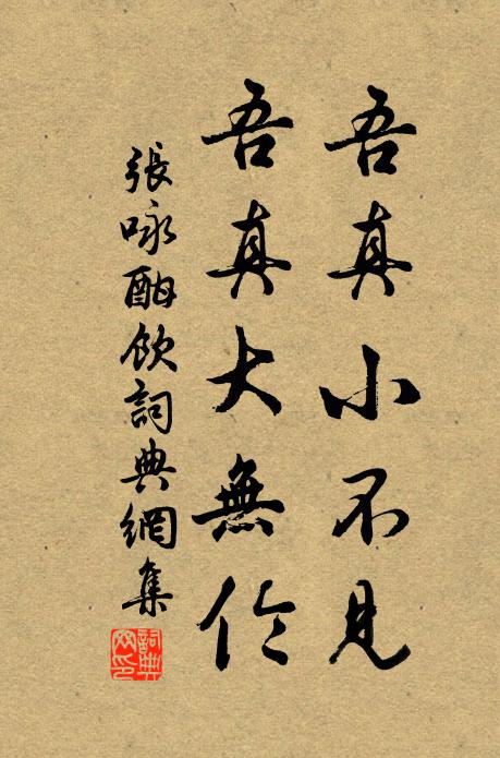 张咏吾真小不见，吾真大无伦书法作品欣赏