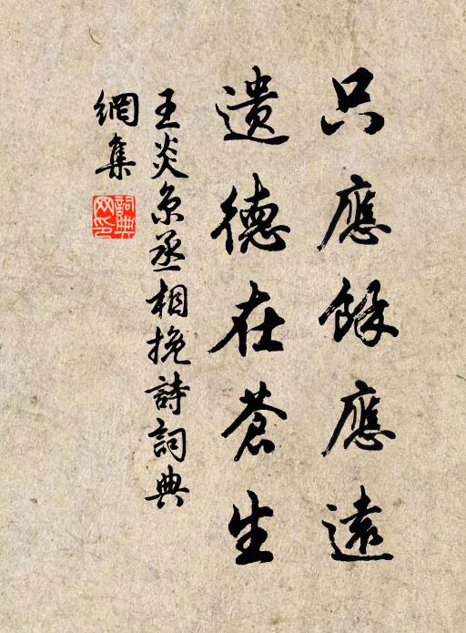 王炎只应余应远，遗德在苍生书法作品欣赏