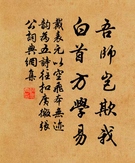 戴表元吾师岂欺我，白首方学易书法作品欣赏