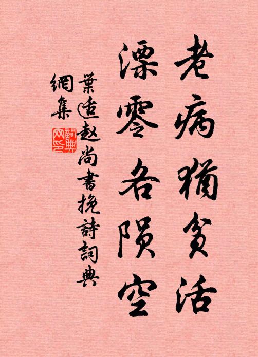 叶适老病犹贫活，漂零各陨空书法作品欣赏