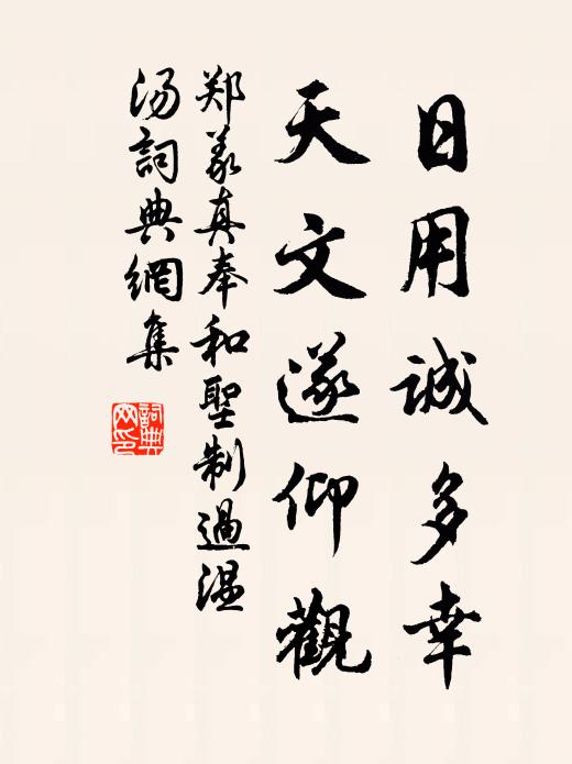 郑义真日用诚多幸，天文遂仰观书法作品欣赏