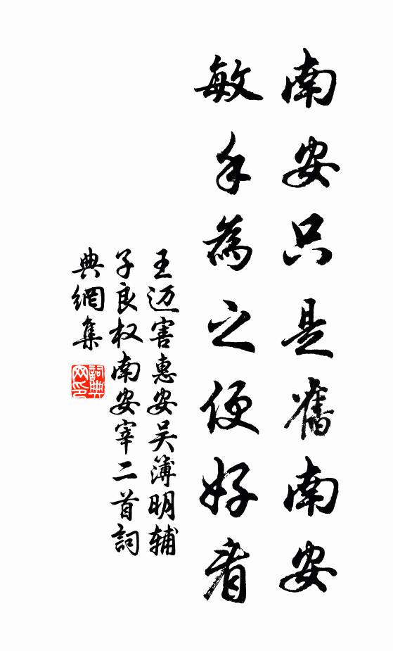王迈南安只是旧南安，敏手为之便好看书法作品欣赏