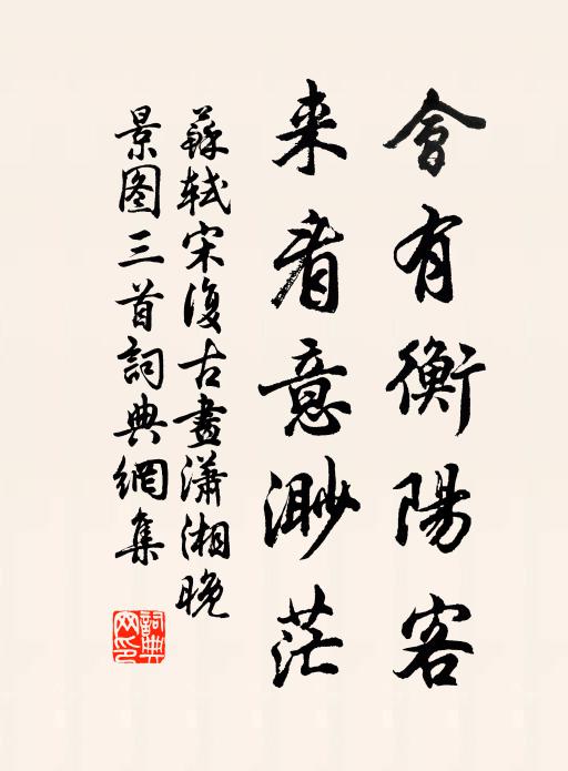 苏轼会有衡阳客，来看意渺茫书法作品欣赏