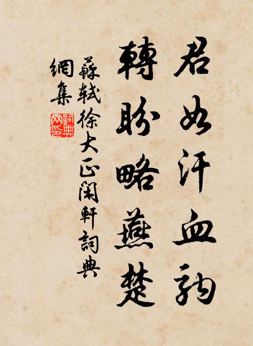 苏轼君如汗血驹，转盼略燕楚书法作品欣赏