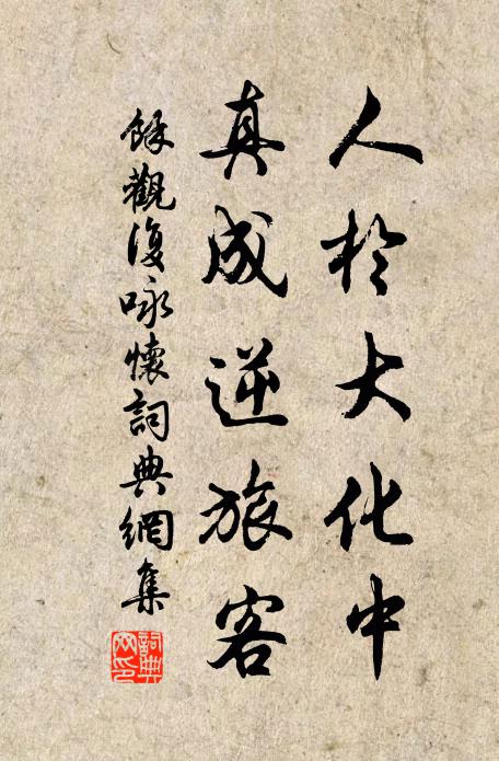余观复人於大化中，真成逆旅客书法作品欣赏