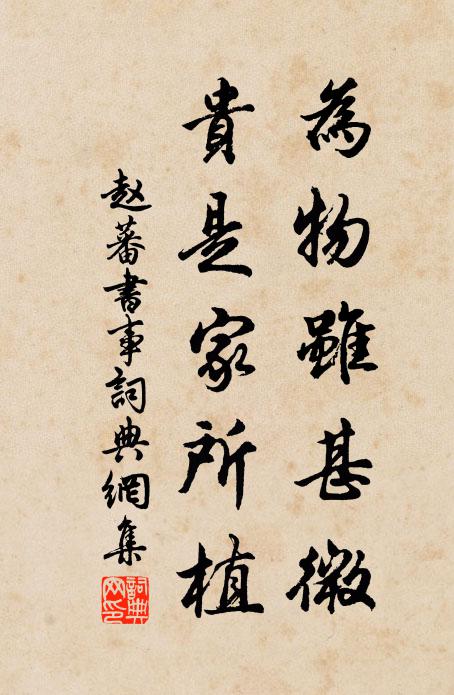 赵蕃为物虽甚微，贵是家所植书法作品欣赏