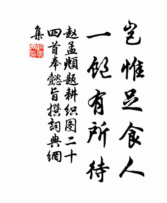 赵孟頫岂惟足食人，一饱有所待书法作品欣赏