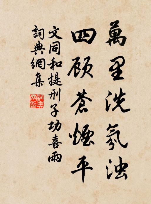 文同万里洗氛浊，四顾苍烟平书法作品欣赏