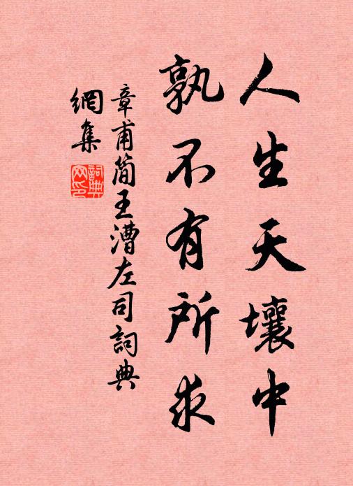 章甫人生天壤中，孰不有所求书法作品欣赏