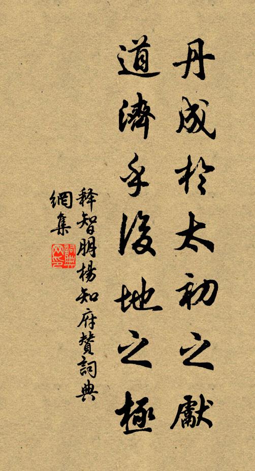 释智朋丹成於太初之先，道济乎后地之极书法作品欣赏