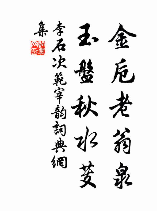 李石金卮老翁泉，玉盘秋水芰书法作品欣赏