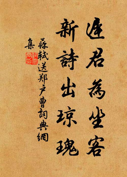 苏轼迟君为坐客，新诗出琼瑰书法作品欣赏