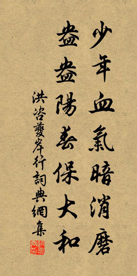 洪咨夔少年血气暗消磨，盎盎阳春保大和书法作品欣赏
