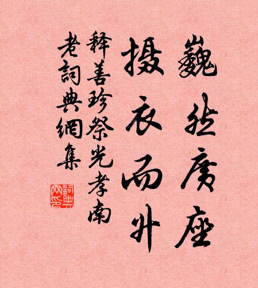 释善珍巍然广座，摄衣而升书法作品欣赏