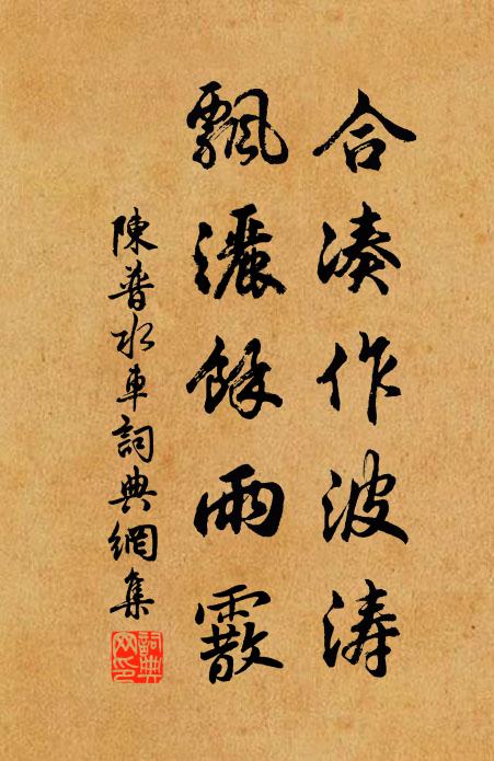 陈普合凑作波涛,飘洒余雨霰书法作品欣赏