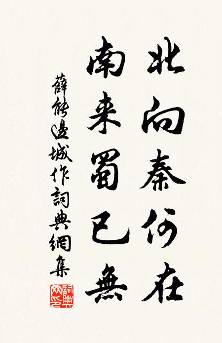 薛能北向秦何在，南来蜀已无书法作品欣赏