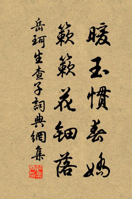 岳珂暖玉惯春娇，簌簌花钿落书法作品欣赏