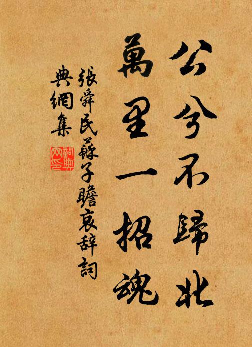 张舜民公兮不归北，万里一招魂书法作品欣赏