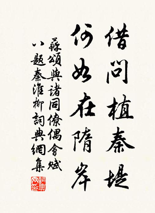 苏颂借问植秦堤，何如在隋岸书法作品欣赏