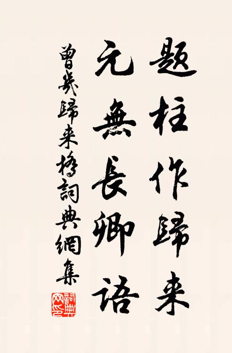 曾几题柱作归来，元无长卿语书法作品欣赏
