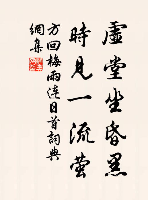 方回虚堂坐昏黑，时见一流萤书法作品欣赏